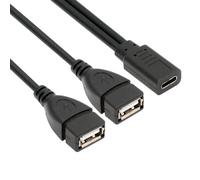 cablecc Câble d'extension de charge et de répartiteur double USB-C femelle vers USB 2.0 standard DC 5 V de