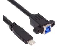 cablecc Câble d'extension de données 5 Gbit/s USB 3.0 Type-C mâle vers USB 3.0 Type-B femelle pour PC, ordinateur portable, disque SSD, appareil photo, 30 cm