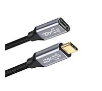 cablecc Câble d'extension de données mâle vers femelle 10 Gbit/s 100 W USB 3.1 USB-C Type C Connecteur droit avec manchon pour ordinateur portable 2 m