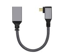cablecc Câble d'extension Micro HDMI 1.4 mâle vers HDMI femelle 4K Type-D 90 degrés pour appareil photo DV MP4 DC ordinateur portable