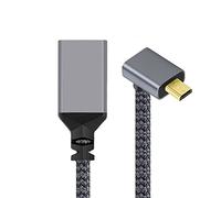 cablecc Câble d'extension micro HDMI 1.4 mâle vers HDMI femelle 4K Type-D coudé à 90 degrés vers le haut pour caméra DV MP4 DC ordinateur portable
