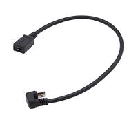 cablecc Câble d'extension micro USB 2.0 5 broches mâle vers femelle en forme de U opposé pour téléphone portable