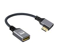 cablecc Câble d'extension mini HDMI 1.4 mâle vers HDMI femelle 4K Type-C coudé à 90 degrés pour caméra DV MP4 DC ordinateur portable