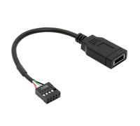 cablecc Câble d'extension USB 2.0 9 broches/10 Broches mâle vers Prise USB 3.1 Simple pour Panneau Avant, Type A, Type E, 0,15 m