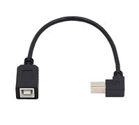cablecc Câble d'extension USB 2.0 type B mâle vers femelle coudé à 90 degrés pour imprimante scanner disque 20 cm