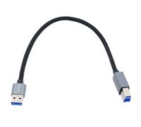 cablecc Câble d'extension USB 3.0 type A mâle vers standard 3.0 B mâle 5 Gbit/s pour disque SSD caméra données argent 30 cm