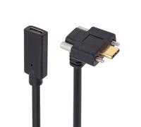 cablecc Câble d'extension USB 3.1 USB-C de type C à angle vers le haut de 10 Go/s avec verrouillage à vis mâle vers femelle pour caméra Realsense Camera Quest Link VR