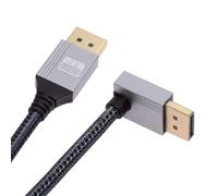cablecc Câble DisplayPort DP vers DP Ultra HD UHD 4K 60 Hz 32,4 Gbit/s haut débit coudé Argenté 2 m