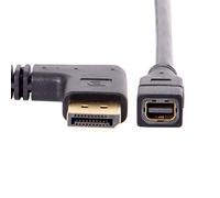 Cablecc Câble DP DisplayPort coudé à 90 degrés vers Mini DP DisplayPort femelle pour écrans