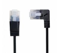 cablecc Câble Ethernet Cat6 ultra fin RJ45 à angle droit vers UTP droit Cordon de raccordement 90 degrés Cat6a LAN pour ordinateur portable routeur TV Box 2 m