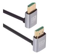 cablecc Câble HDMI 2.1 Câble HDTV ultra fin 8K 4K Hyper super flexible Câble fin coudé vers le bas coudé à 90 degrés Type A pour ordinateur HDTV (50 cm)