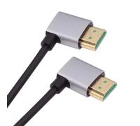 cablecc Câble HDMI 2.1 ultra fin HDTV câble 8K 4K hyper super flexible câble fin coudé gauche à angle gauche 90 degrés type A pour ordinateur HDTV (50 cm)