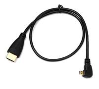 Cablecc Câble Micro HDMI vers HDMI mâle HDTV coudé à 90° pour téléphone Portable et Tablette 50 cm