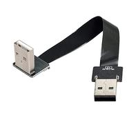 Cablecc Câble plat FPC USB 2.0 type A mâle vers le bas, plat et fin, 90 degrés vers le bas, pour FPV, disque, scanner et imprimante, 20 cm
