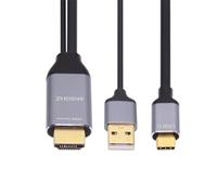 cablecc Câble réversible HDMI 1.4 source mâle vers USB 3.1 type C USB-C Displays mâle HDTV pour moniteur d'ordinateur portable 1,8 m