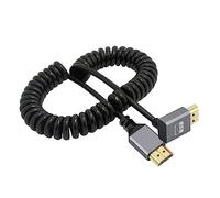 cablecc Câble spiralé extensible 4K 60 Hz mâle HDMI 2.0 vers HDMI mâle coudé à 90 degrés vers le haut pour ordinateur portable, moniteur, HDTV ordinateur