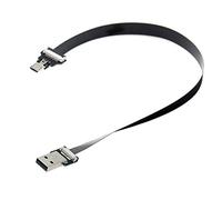 Cablecc Câble USB 2.0 type A mâle vers micro USB 5 broches mâle plat FPC pour FPV, disque et téléphone 200 cm