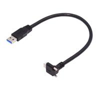 cablecc Câble USB 3.1 de type C coudé vers le haut - Double vis de verrouillage vers USB 3.0 standard - Câble de données à 90 degrés - Pour appareil photo de 30 cm