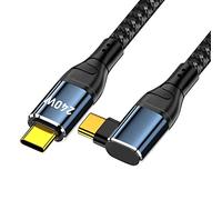 cablecc Câble USB-C 240W 480Mbps 48V 5A Type-C Compatible avec USB2.0 100W Charge Gauche Droite Angle 90 Degrés pour Tablette Ordinateur Portable 200cm