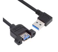 cablecc Connecteur de câble USB 3.0 mâle vers femelle 5 Gbit/s, type A, angle droit, avec vis, 30 cm