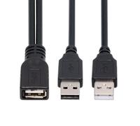 cablecc Double connecteur USB 2.0 type A mâle vers USB de type A femelle Câble de données d'alimentation supplémentaire compatible avec lecteur de disque SSD imprimante scanner (20 cm)