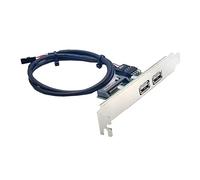 cablecc Double USB 2.0 femelle, panneau de montage interne vers câble de carte mère Baffle 9 broches avec alimentation SATA supplémentaire et support de 12 cm