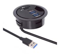 Cablecc Hub USB 3.0 à 2 ports SD TF USB-C répartiteur USB de 60 mm pour ordinateur de bureau (USB 3.0 + USB-C + SD/TF)