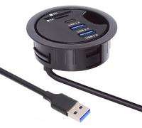 Cablecc Hub USB 3.0 à 2 ports SD TF USB-C répartiteur USB de 60 mm pour ordinateur de bureau (USB 3.0 + USB-C + SD/TF)