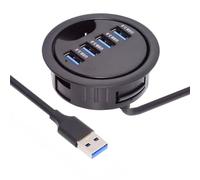 Cablecc Hub USB 3.0 à 4 ports - Répartiteur USB 60 mm - Interface de station d'accueil pour ordinateur de bureau