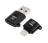 cablecc Lot de 2 adaptateurs de lecteur de cartes USB Type-C USB-C et USB 2.0 Type-A vers OTG TF Micro-SD T-Flash pour ordinateur portable, tablette, téléphone