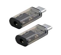cablecc Lot de 2 adaptateurs USB-C Type C vers 16 bits 48 kHz 3,5 mm Audio AUX & MIC Carte son Compatible avec ordinateur portable Tablette Téléphone