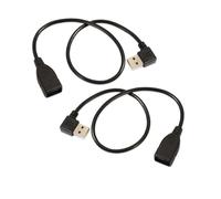 cablecc Lot de 2 câbles d'extension USB 2.0 type A mâle coudé à gauche et à droite vers USB femelle de type 90 degrés 40 cm