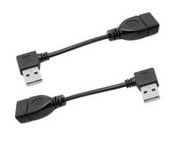 cablecc Lot de 2 câbles d'extension USB 2.0 type A mâle coudé à gauche et à droite vers USB femelle de type 90 degrés 10 cm