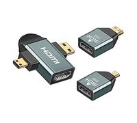 cablecc Lot de 3 adaptateurs combo micro et mini HDMI vers HDMI 1.4 femelle 2 en 1 4K @ 60 Hz