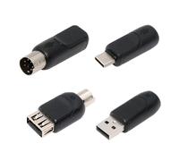Cablecc Lot de 4 adaptateurs mini-DIN USB 2.0 Type-C vers clavier PS2 6 broches PS/2 souris mâle vers femelle
