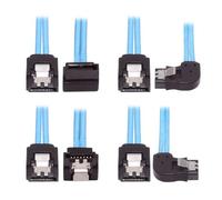 cablecc Lot de 4 câbles coudés 6 Gbit/s pour disque dur interne 4 SATA vers 4 SATA 7 broches, 90 degrés, 25 cm