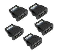 cablecc Lot de 5 connecteurs femelles d'alimentation CC 5 V/20 V DIY OEM de type C vers broche PCBA PD IP67 (type de montage à loquet rectangulaire)