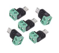 cablecc Lot de 5 connecteurs micro USB 5 broches mâles vers 2 broches CC 5 V pour réparation OEM