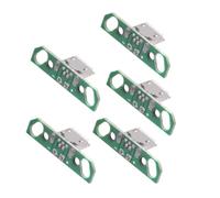 cablecc Lot de 5 connecteurs USB 2.0 Femelles Micro-verticaux OEM DIY avec Carte PCB, Contact 2 Broches (Bord recourbé), Type à souder