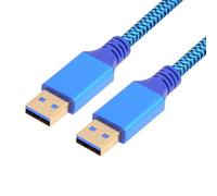 cablecc Manchon d'extension de câble USB 3.0 type A mâle vers USB 3.0 A mâle 5 Gbit/s pour disque SSD caméra données bleu 30 cm