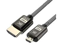 Cablecc Câble Micro HDMI vers HDMI 2.1 Ultra HD UHD 8K 60Hz 4K 120Hz 48Gbs HDMI Cordon pour appareil photo tablette 1 m
