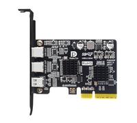 Cablecc Mini Displayport 1.4 Entrée PCI-E Express 4X vers double USB 3.1 Type-C USB-C 10 Gbit/s et sortie 4K 60 Hz Carte d'extension graphique de bureau ASM3142