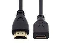 cablecc Mini HDMI Type - C Femelle vers HDMI Type - a mâle Adaptateur rallonge pour caméra HDTV 4K 1080p 15cm