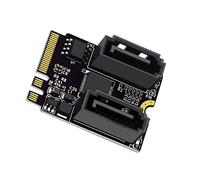 cablecc NGFF Clé A+E PCI Express vers SATA 3.0 6 Gbps Double Ports Adaptateur Convertisseur Disque Dur Carte d'extension JMB582 2230