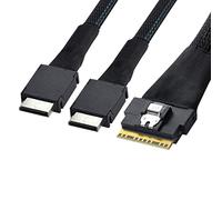 Cablecc PCI-E Ultraport Slimline SAS Slim 4.0 SFF-8654 8i 74 broches vers Dual Oculink SFF-8611 Câble PCI-Express 50 cm