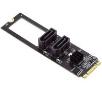 Cablecc PCI Express NGFF Key B+M vers SATA 3.0 6 Gbit/s Double Port Adaptateur Vertical Convertisseur Carte Extension Disque Dur JMB582 2280