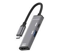 cablecc PD 100W USB-C Type-C vers 4K@120Hz HDMI USB 3.0 OTG Convertisseur HDTV Multiport Adaptateur avec Connecteur d'alimentation Femelle