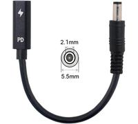Cablecc Type C Entrée femelle USB-C vers DC 5,52,1 mm Power PD câble de charge compatible avec ordinateur portable 18-20 V