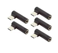 Cablecc Type C Headphone Adapter 90 Degree Angled 3.5mm Type C 3.1 Male To Aux Audio Female Earphone Adapter 5pcs