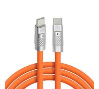 cablecc Type C USB-C to USB-C Liquid Silicone Ultra Soft 120W Power USB2.0 Data Orange Cable Fast Charge for Laptop Tablet Phone 2M